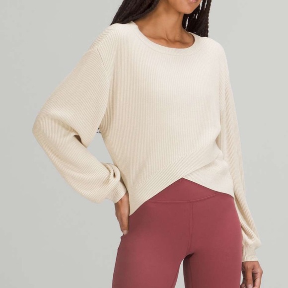 lululemon athletica Sweaters - lululemon Reversible Crossover Sweater - White Opal - Sz. 14